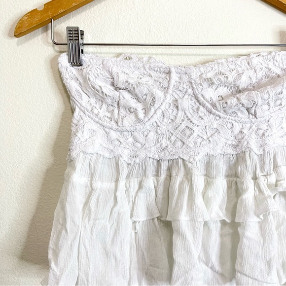 Free People adella corset strapless lace crop top - Picture 3 of 4